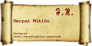Herpai Miklós névjegykártya