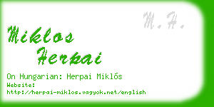 miklos herpai business card